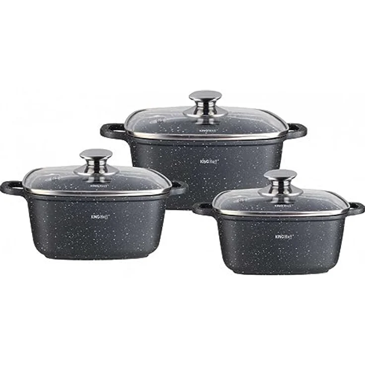 Kinghoff Kinghoff Set mit 3 quadratischen Töpfen 2,8, 4,4, 6,5 l KH1607 – Bild 2