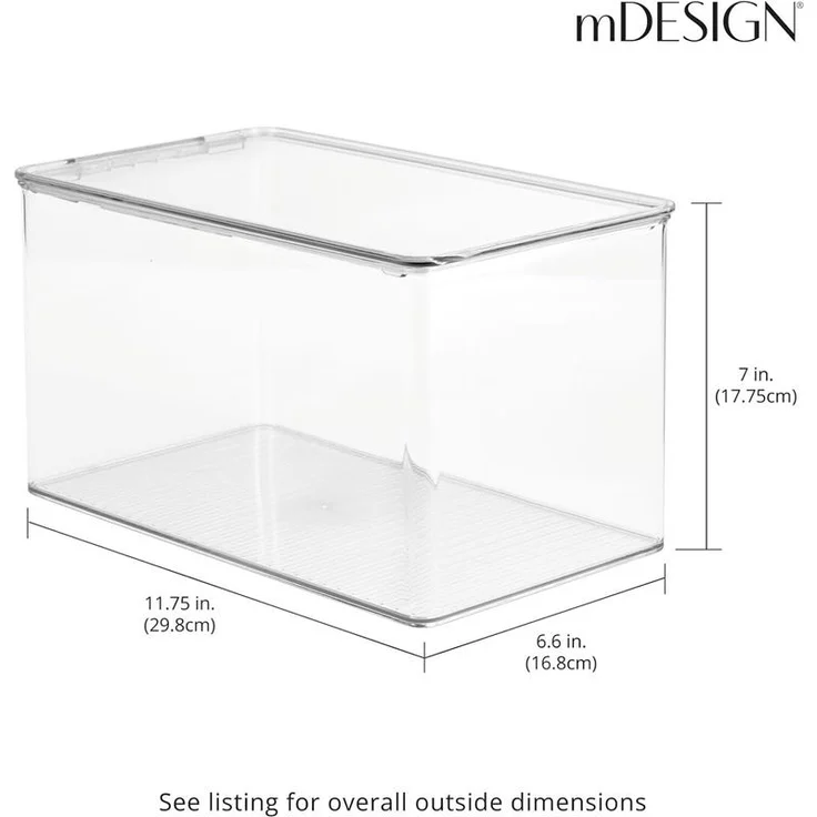 Spielzeugaufbewahrung stapelbare Kiste Organizer mit Deckel mDesign durchsichtig – Bild 4