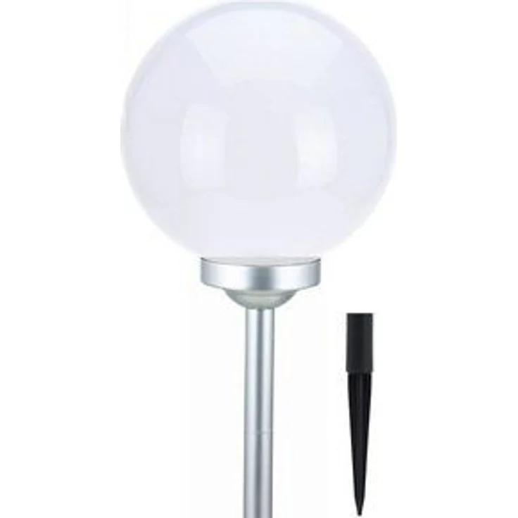 Spetebo Kugelleuchte LED Solar Garten Kugel Leuchte mit Erdspieß - 20cm, Ein-/Ausschalter, LED, warm weiß – Bild 4