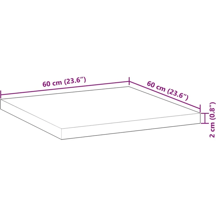 vidaXL Tischplatte Quadratisch 60x60x2 cm Massivholz Akazie 4008708 – Bild 9