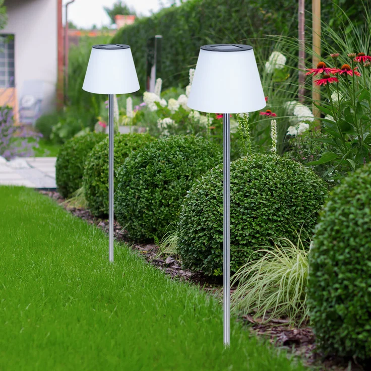 Solar LED Gartenlampe 90 x 18 cm kaltweiß Stehlampe Solarleuchte – Bild 3