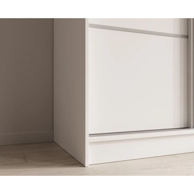 Schiebetürenschrank Schrank ALFA in Weiß- Tür Applikation Silber 200x215x61 cm – Bild 2