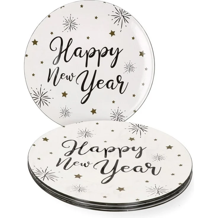 MamboCat Servierplatte 6er Set Platzteller Happy New Year 33cm weiß - 2005642 – Bild 5