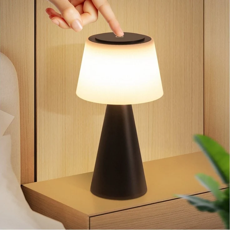 Nettlife LED Tischleuchte Kabellos Touch Nachttischlampe Schwarz/Weiß Dimmbar Akku 3600mhA, mit USB Aufladbar, LED fest integriert, Modern Tischlampe für Wohnzimmer Schlafzimmer – Bild 5