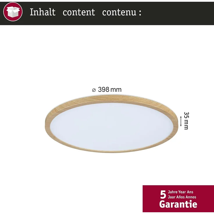 Paulmann 71260 LED Panel Atria Shine 398mm 3000-6500K Holzoptik IP44 – Bild 6
