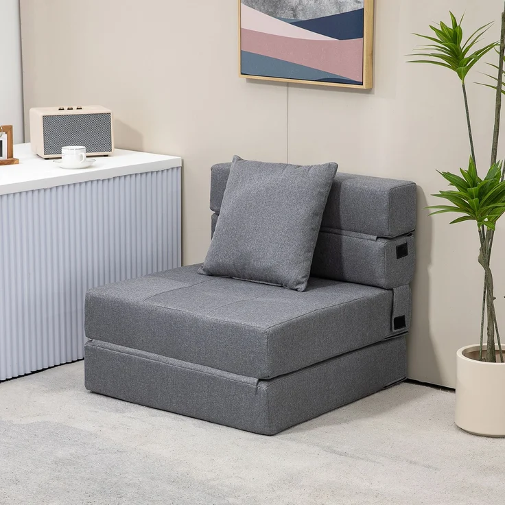 JARDJ Schlafsessel Relaxsessel Gästebett, abnehmbarer Bezug, 70 cm x 70 cm x 61 cm, Dunkelgrau – Bild 3