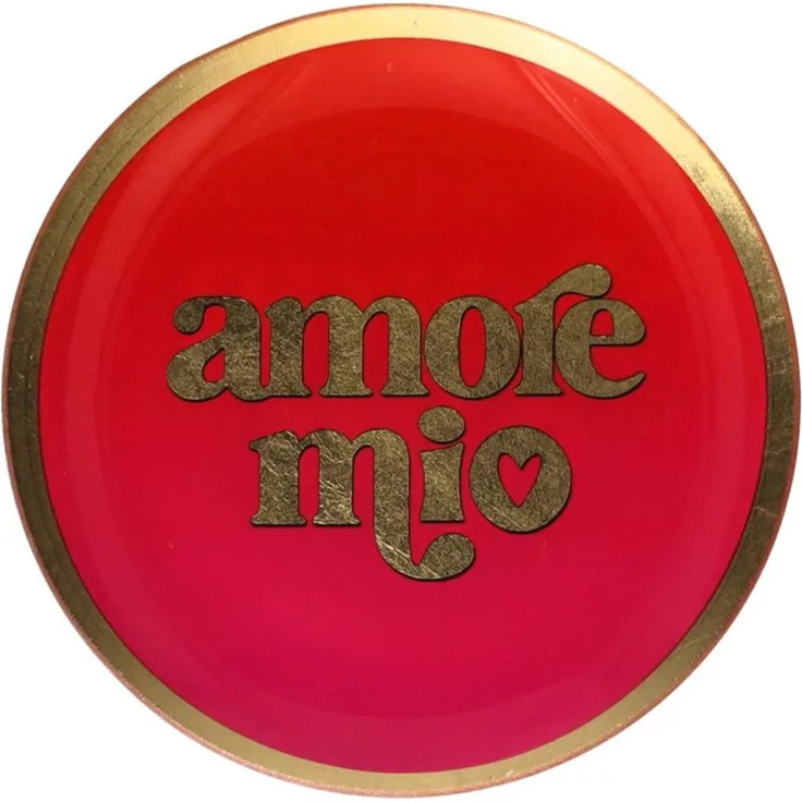 Gift Company Love Plates Glasteller M Motiv: Amore Mio rund mehrfarbig