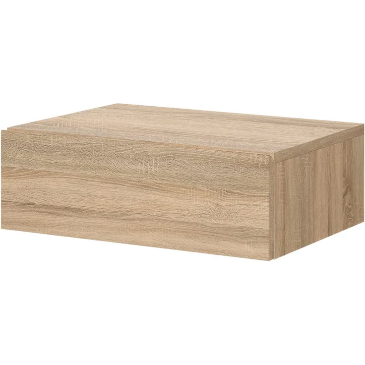 TAJO Nachttisch hängend, Sonoma Eiche Optik - Schwebender Nachtschrank mit Schublade und viel Stauraum - 42 x 14 x 30 cm (B/H/T)