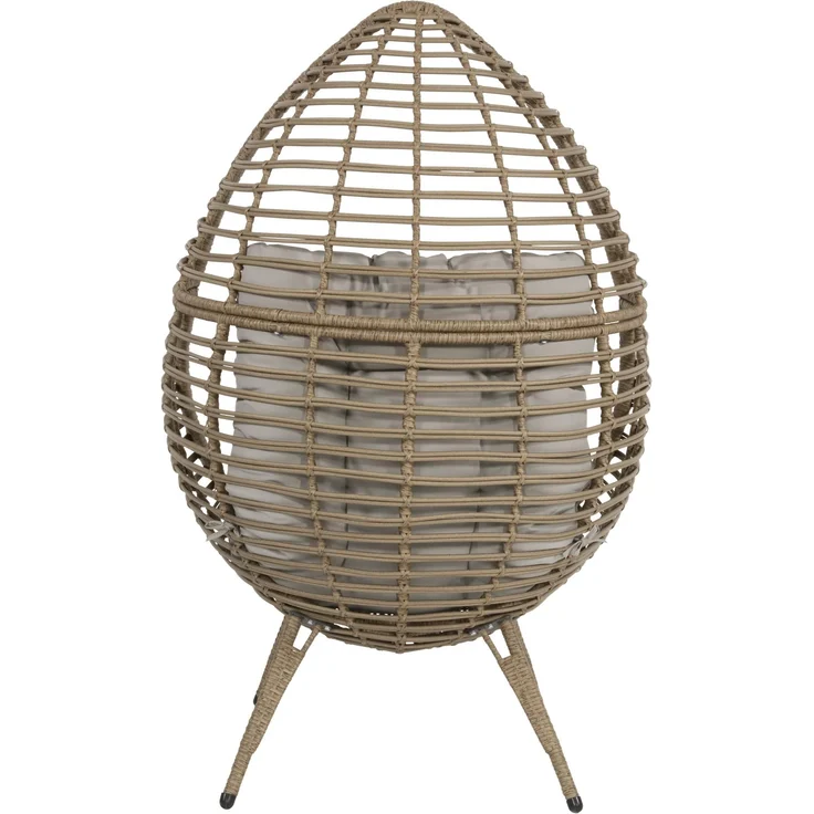 Lesli Living Gartensessel CHILL Sitzei Egg Polyrattan Stroh – Bild 2