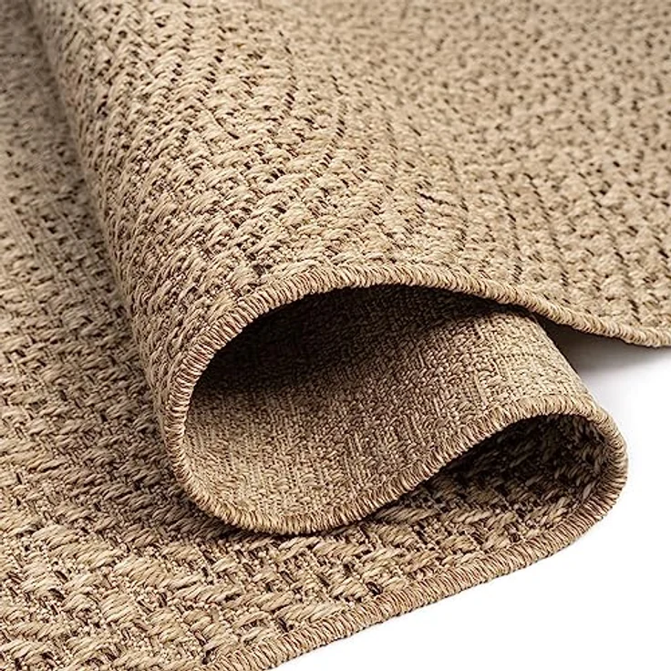 Carpetia Outdoorteppich In- & Outdoorteppich Jute-Look, rechteckig, Höhe: 5 mm, robuste Struktur wetterfest & pflegeleicht – Bild 4