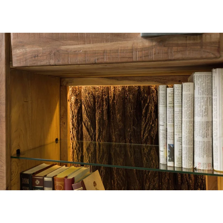 Vitrine Akazie 58x40x180 natur lackiert BARK #102 – Bild 5