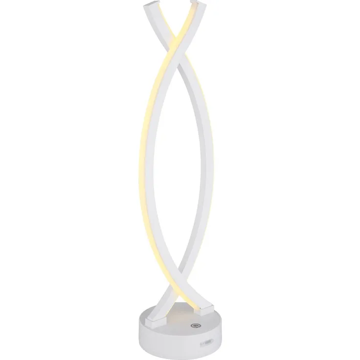 GLOBO Lighting Tischleuchte SWING, kabellose Klemmleuchte mit Touch-Dimmer, 125 mm, weiß