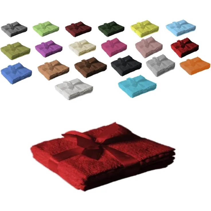12 x Seiftuch 500 g/m² 30 x 30 cm Rot