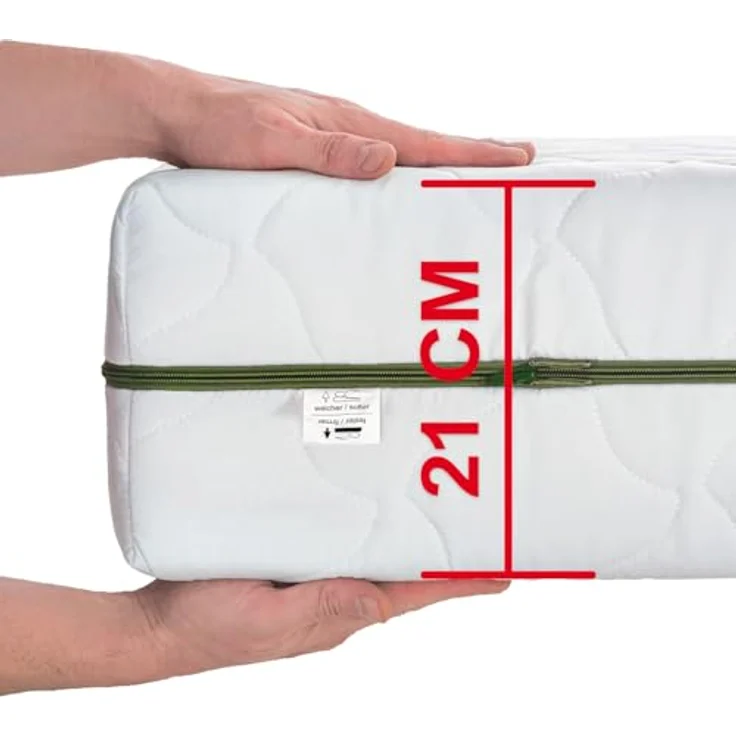 7 Zonen Taschenfederkernmatratze Sleezzz Smart 80 x 200 cm, Höhe 21 cm, Härtegrad H2/H3 – Bild 9