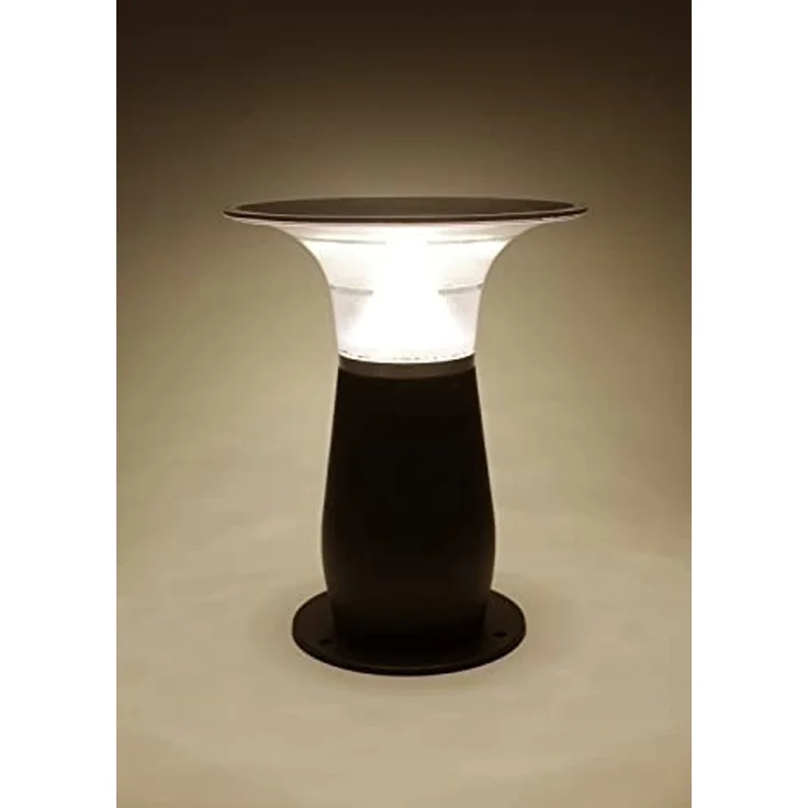 Arnusa LED Solarleuchte Solarlampe Wegeleuchte Sockelleuchte 29 cm Gartenlampe Außenleuchte, Duo Farbeinstellung, LED fest integriert, Kaltweiß, Warmweiß, Duo Color – Bild 4