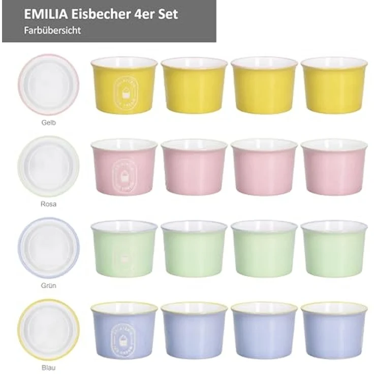 MamboCat Eisschale MamboCat 4er Set Eisbecher Emilia 180ml Ø9cm Steingut bunt Dessert, Steingut – Bild 4