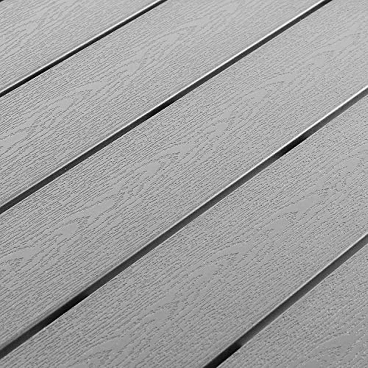Gartentisch Aluminium Kunststoffholz anthrazit / grau 160 x 90 x 74 cm – Bild 4