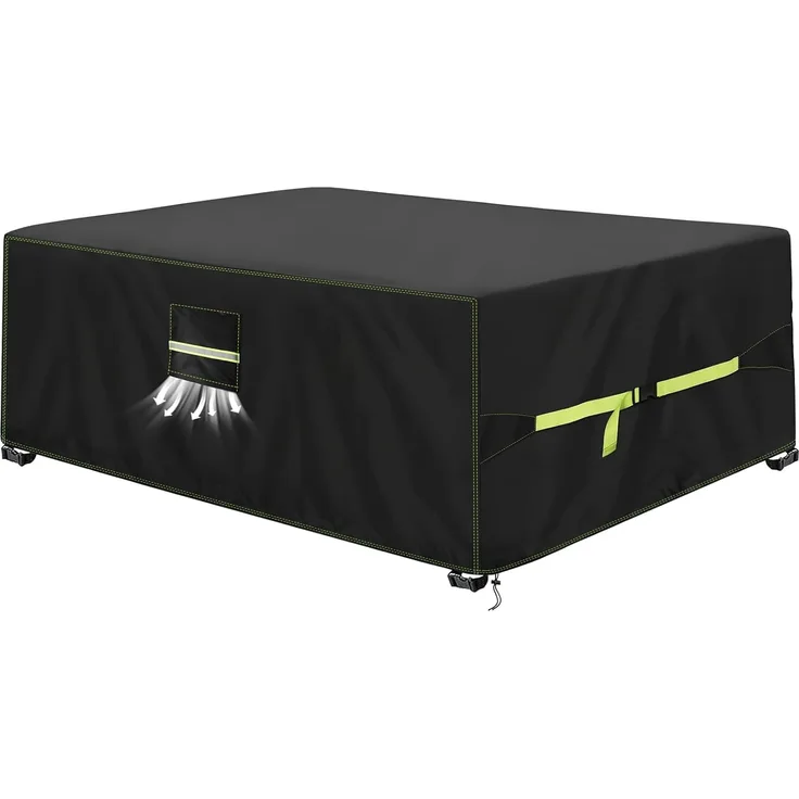 VDISRR Abdeckhaube Gartenmöbel, 420D Oxford Abdeckhauben Für Tische 125 x 63 x 74 cm, Gartentische Schutzhülle mit Belüftungsöffnungen Wasserdicht, UV-beständig, Staubfest, Winterfest für Terrassenmöbel