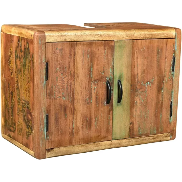 Waschbeckenunterschrank Kalkutta aus recycelten Hölzern
