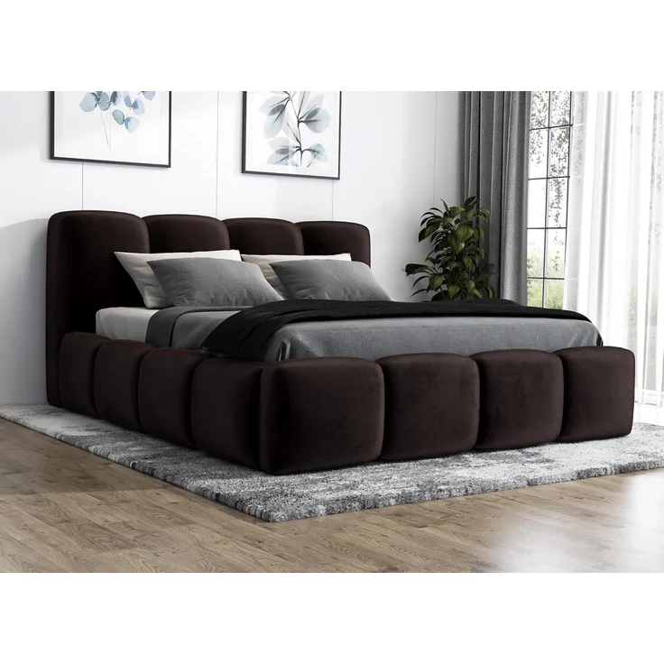 Polsterbett DONA 180x200 ohne Matratze mit Bettkasten und Lattenrost. Farbe: Espresso 6 – Bild 2