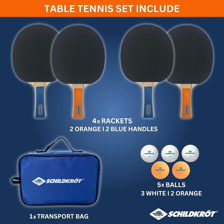 Donic-Schildkröt Tischtennis-Set Hobby, für 4 Spieler (4 Schläger, 5 Bälle, in Tragetasche, gute Freizeitqualität), 788603 – Bild 2