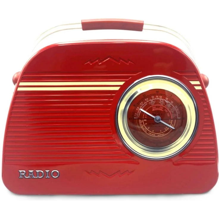 MediMuc Keksdose Rundes Radio rot oder beige, Rundes Radio rot – Bild 2
