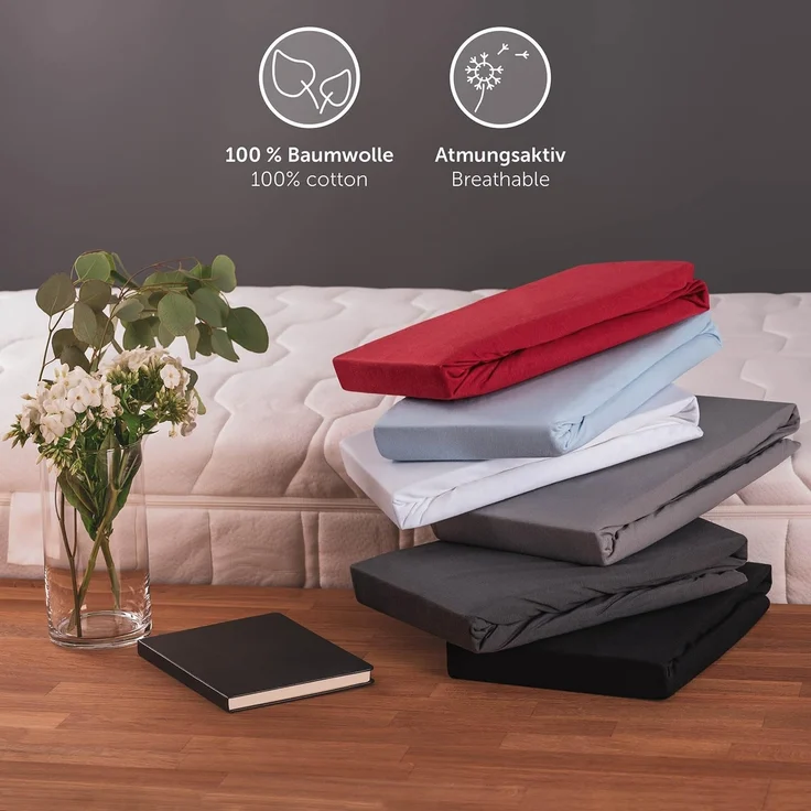 Blumtal® Premium Spannbettlaken 160x200 cm Jersey Boxspringbetten - OEKO-TEX zertifiziertes Bettlaken 160x200 cm Baumwolle 100% - Spannbetttuch 160x200 für Boxspringbetten/160x200 Spannbettlaken - Weiß – Bild 8