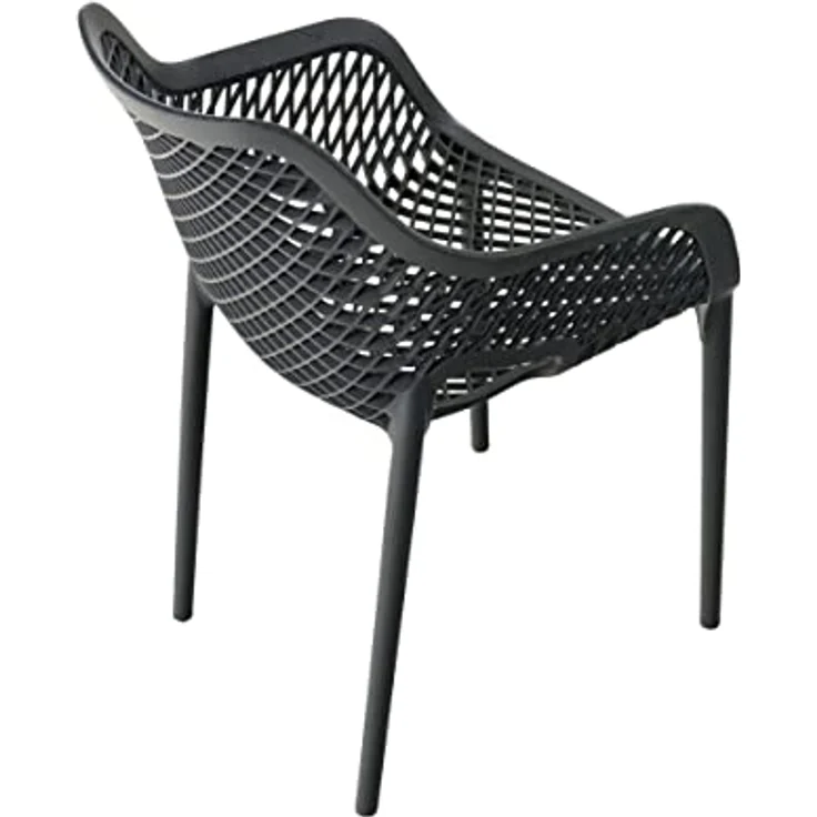 CLP Gartenstuhl Air XL 4er Set, Modern, Gestell Kunststoff, stapelbar, wetterfest,dunkelgrau – Bild 7