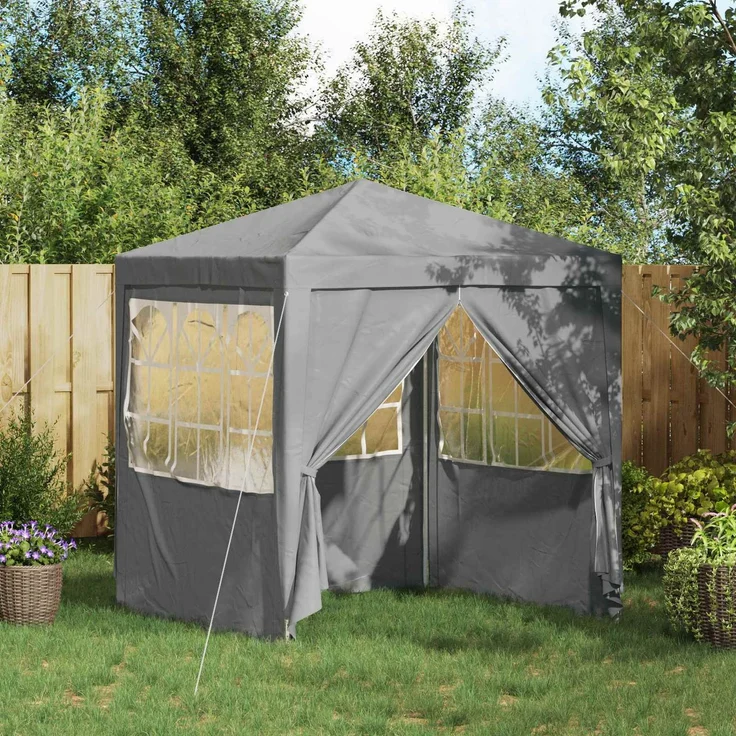 vidaXL Party-Zelt Hellgrau 200 x 200 x 240 cm PE und Stahl 42032995 – Bild 1