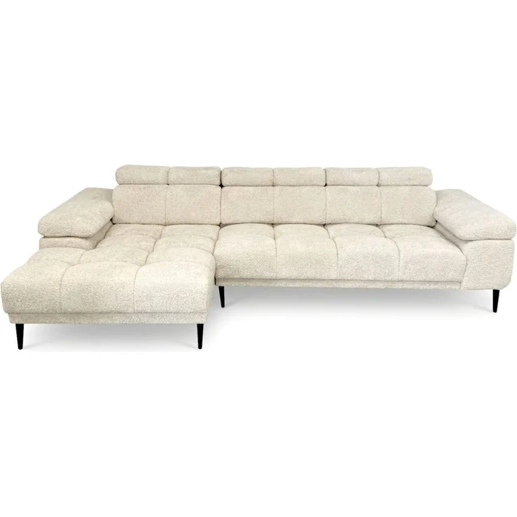 Ecksofa Schlafsofa SENVELIO RELAX in Stoff Glam Creme Ottomane Links – Bild 3