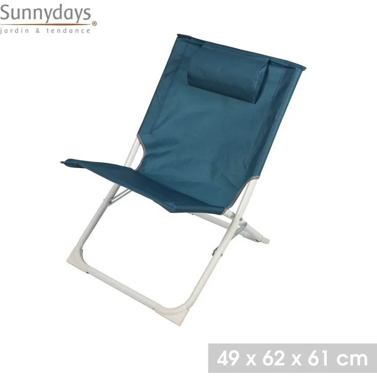 Chilena Le Havana Stuhl mit Kissen, Blau, Grau, 49 x 62 x 61 cm