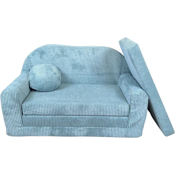 FORTISLINE Kindersofa Kindersofa Rosalia Ausklappbares Sofa aus Cord mit Verlängerung