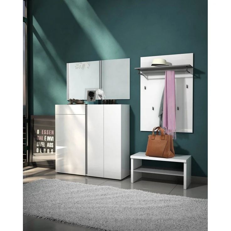 Garderobenpaneel >Atrium< in weiß, Holzwerkstoff - 80x115x28cm (BxHxT) – Bild 5