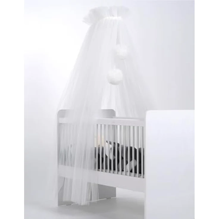 Baby Fancyroom Betthimmel Tüll Betthimmel für Babybett Babywiege Beistellbett Moskitonetz, 165cm lang, mit 2 Bommeln – Bild 2