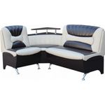 Rodnik Eckbank "Arabica", Schwarz Wei, Sitzbank, gepolstert, mit Stauraum, mit Rueckenlehne, Rechtsseitig und Linksseitig montierbar, Kunstleder, Spanplatte, 173cmx128cm