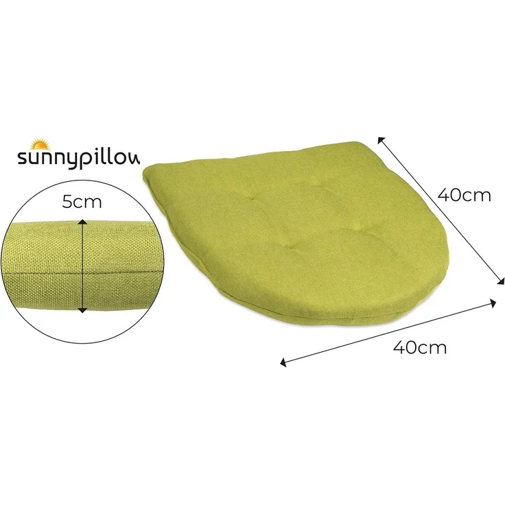 sunnypillow Stuhlkissen 4er Set Auflage 40x40 für Stühle, Bänke in Haus und Garten dick 5cm, Sitzkissen Sitzauflage Stuhlauflage Gartenkissen Esszimmerstuhl – Bild 2