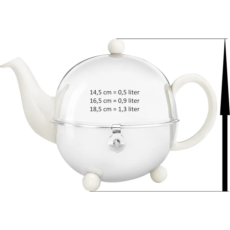 Bredemeijer Kanne Bredemeijer Keramik-Teekanne mit Edelstahlmantel Cosy® 0,9L crèmeweiβ, 900 l, (Packung) – Bild 3