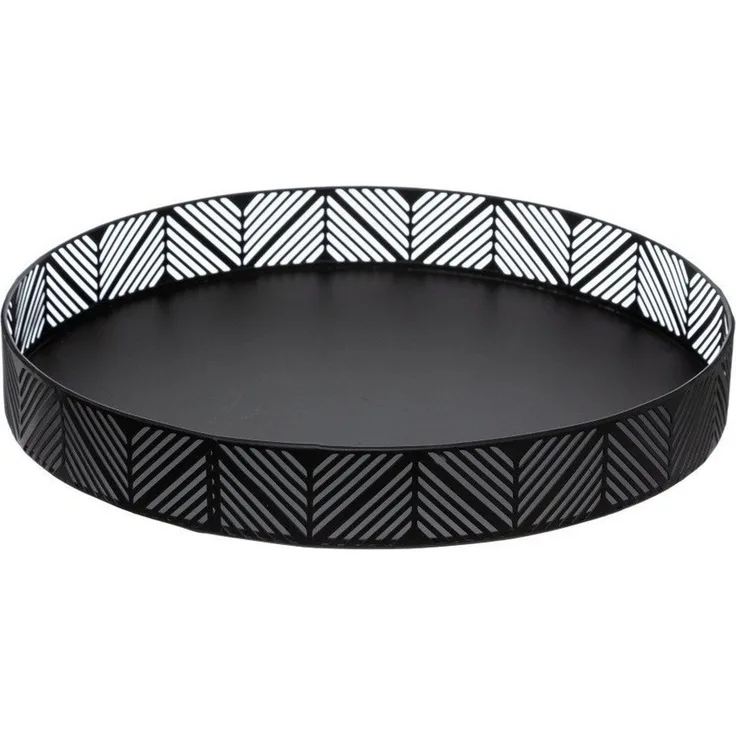 Dekoratives Tablett, Küche, schwarz, Ø 30 cm - Secret de Gourmet