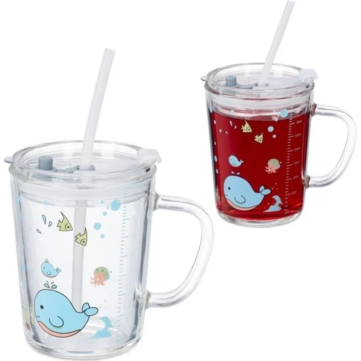2er Set Kindergläser mit Walmotiv – Bild 1