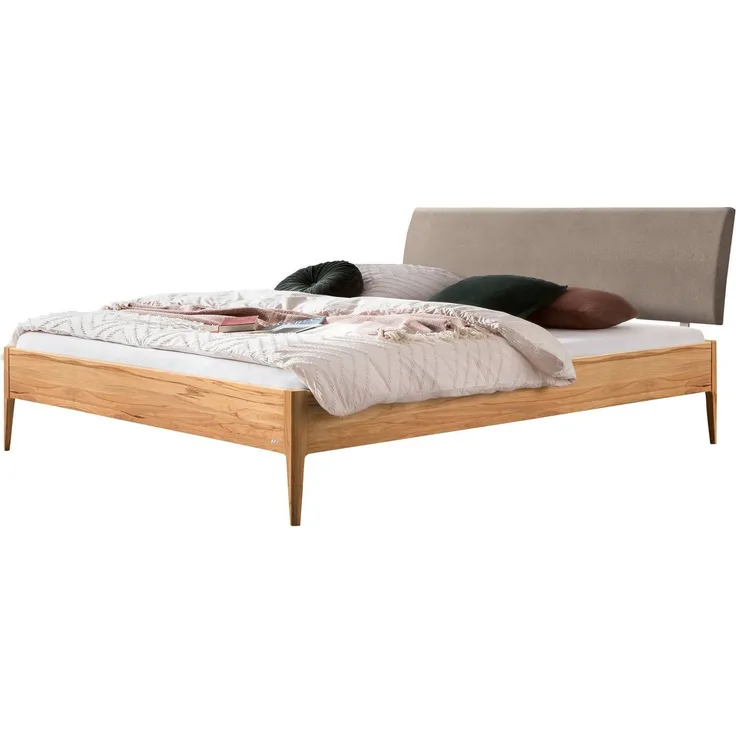 Hasena Bett Sestola Wildbuche mit gepolstertem Kopfteil 180x200 cm, Fußhöhe 20 cm – Lounge