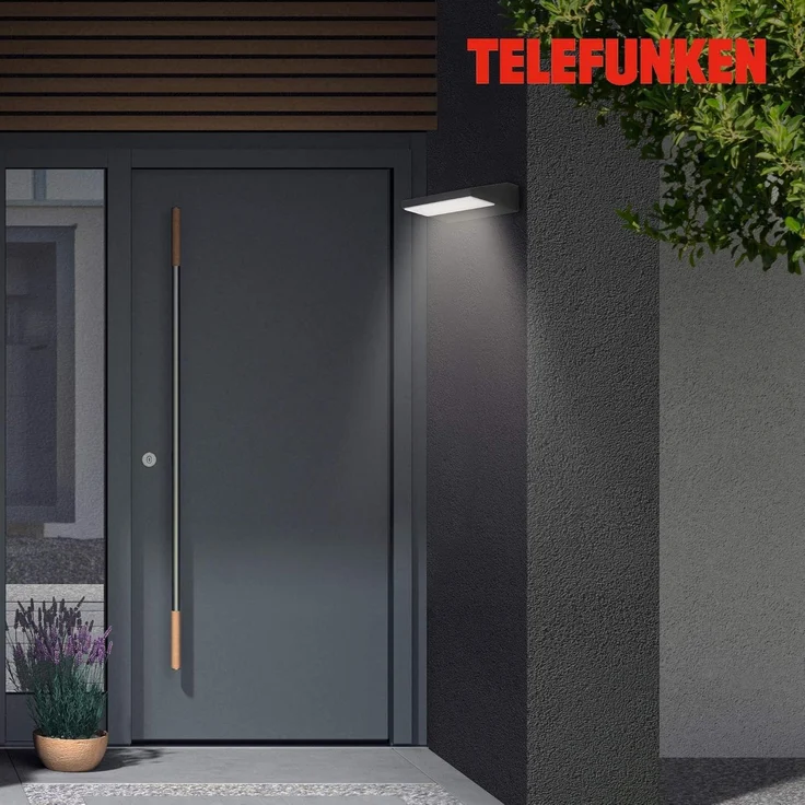 Telefunken - LED Außenwandleuchte, Außenwandlampe, Kopf drehbar, 10 Watt, 1. 100 Lumen, 4. 000 Kelvin, IP44, Schwarz, 172 x 141 x 52 mm (LxBxH) – Bild 4