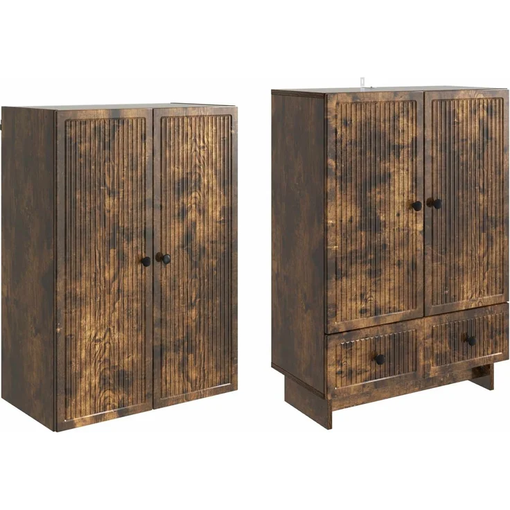 vidaXL Schrankset 2 pcs Geräucherte Eiche 66 x 34,5 x 95 cm 3416354 – Bild 3