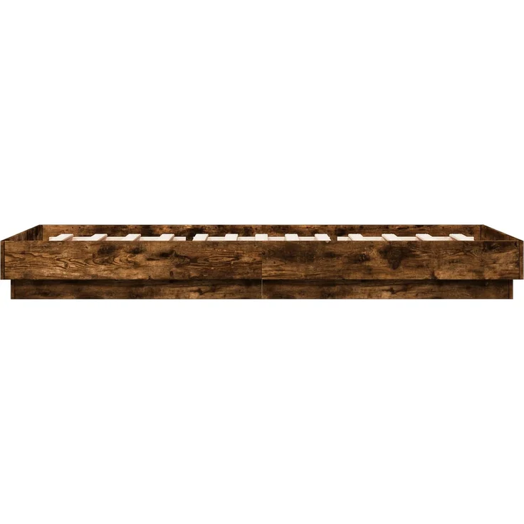 vidaXL Bodenbettgestell Geräucherte Eiche 80 x 200 cm Holzwerkstoff 8009069 – Bild 5