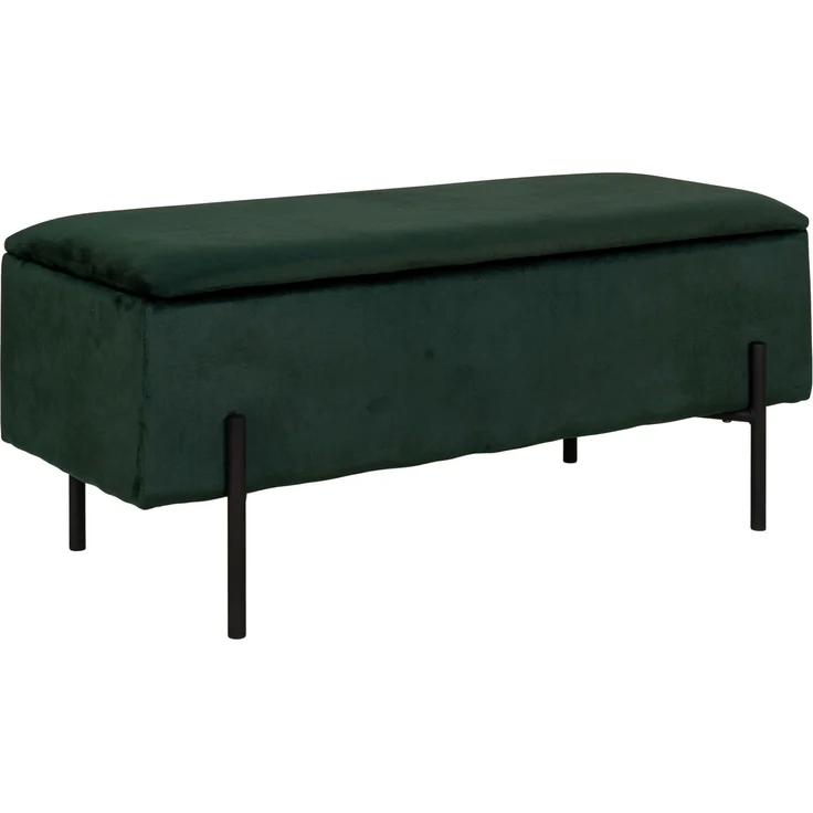 House Nordic Bank mit Stauraum, Velours, grün, 95x36,5x43 cm, HN1206 – Bild 2