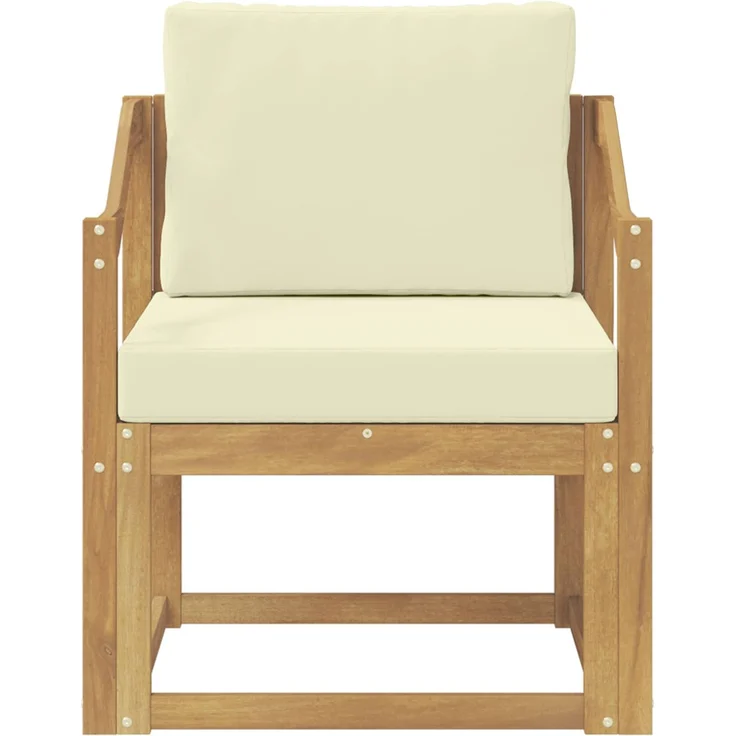 vidaXL 2 Stück Outdoor-Sofagarnitur Polyester Weiß und Creme 3438989 – Bild 3