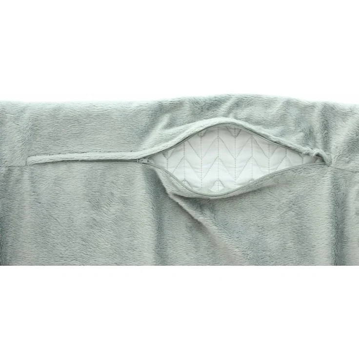 Kissenhülle "Zopfmuster" in grau, 45x45 cm, samtig weich, Kissenbezug mit Strickmuster, Zierkissenbezug – Bild 4