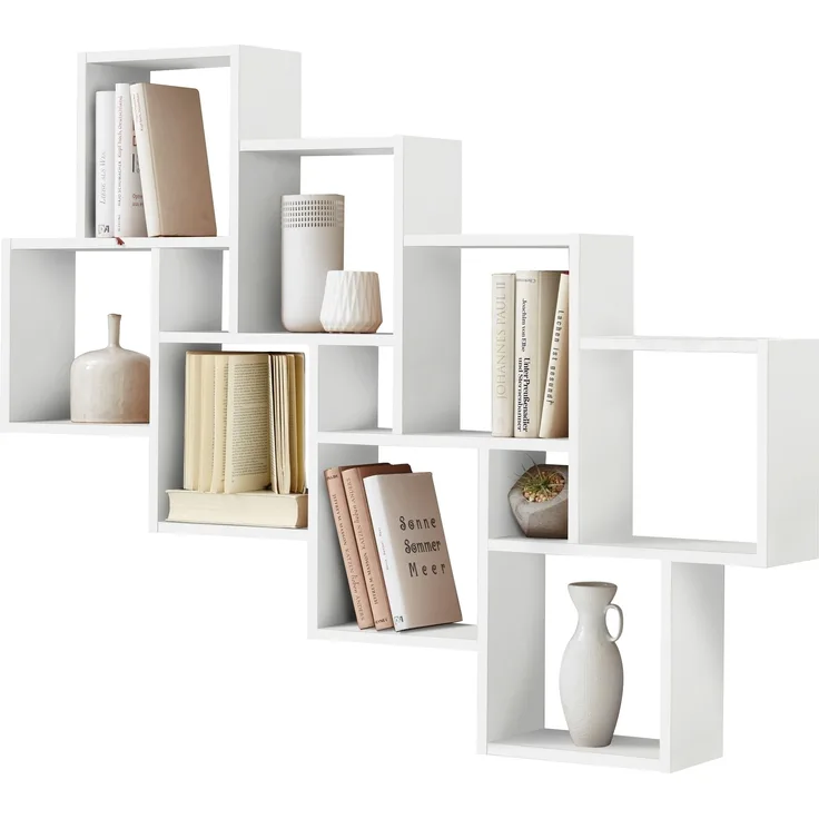 Wandregal >LAURIO 3< in Brillantweiß - 94,5x120,8x15,7cm (BxHxT)