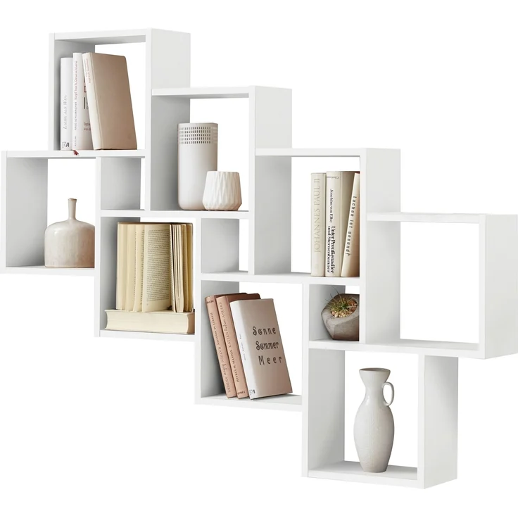 Wandregal >LAURIO 3< in Brillantweiß - 94,5x120,8x15,7cm (BxHxT) – Bild 1