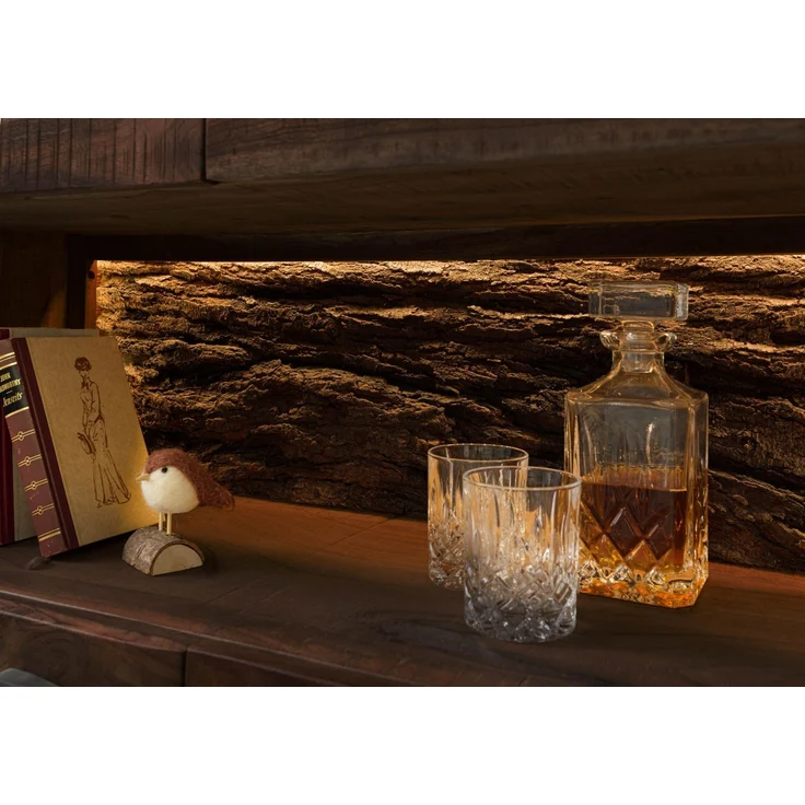 Vitrine Akazie 98x40x180 dunkelbraun lackiert BARK #209 – Bild 4