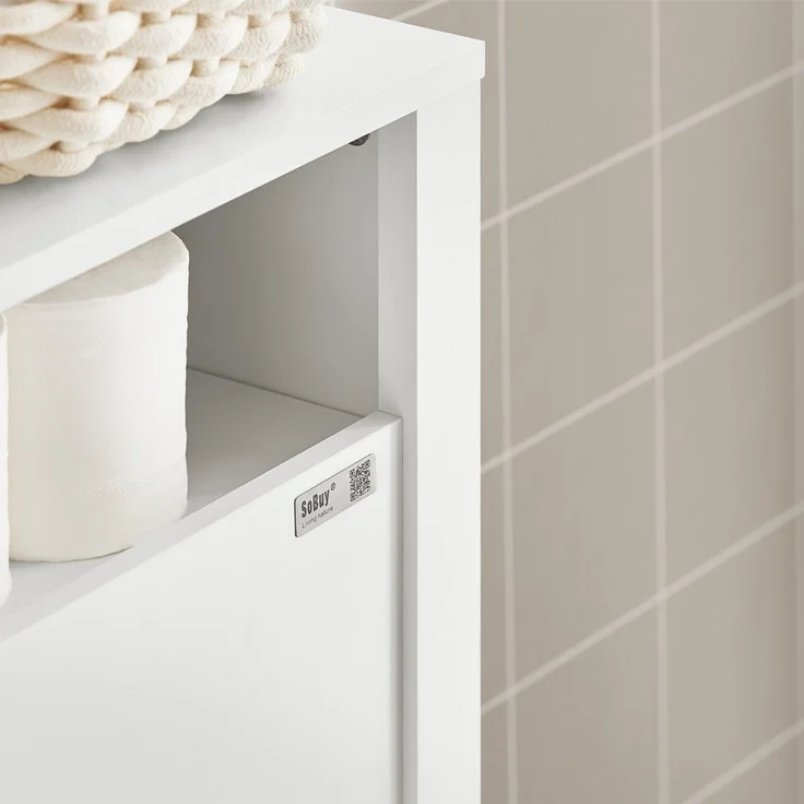 SoBuy BZR83-W Badunterschrank, MDF, Lackiert, Weiß, 60 x 70 x 20 cm – Bild 4